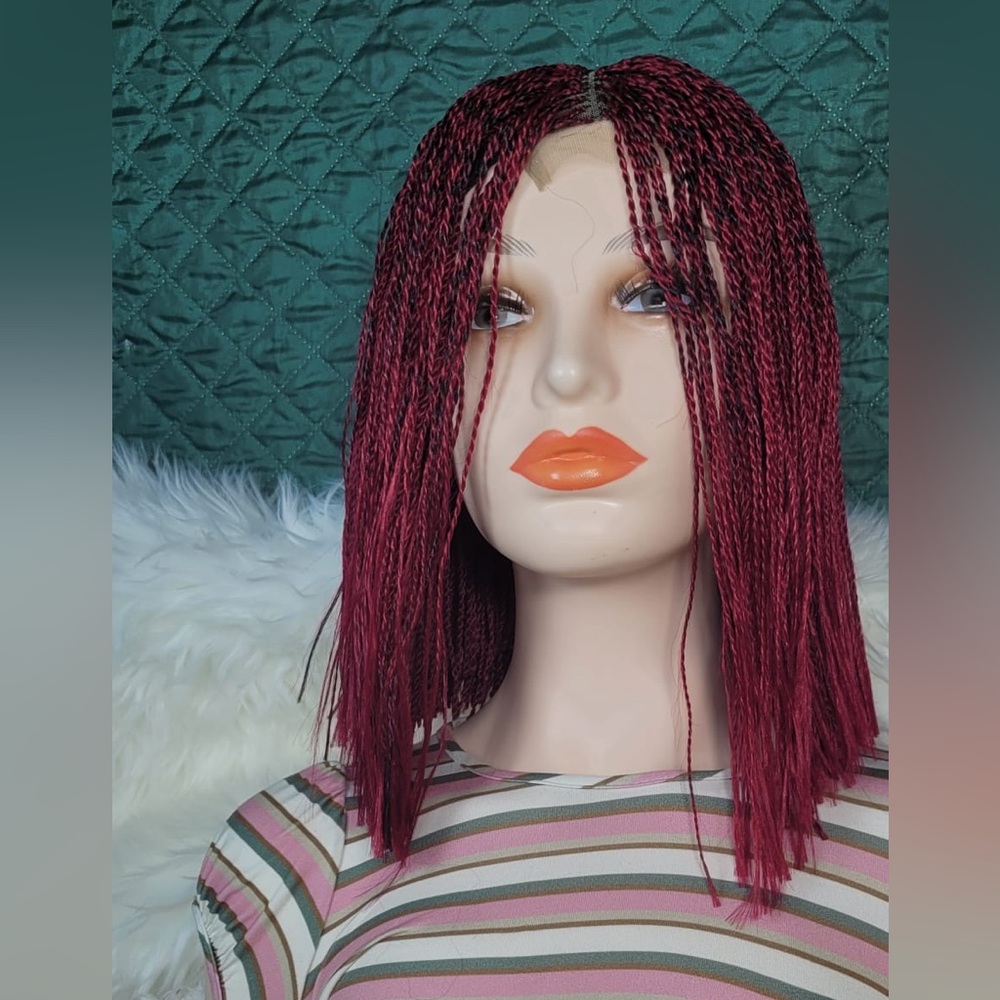 Elegant Burgundy Braided Wig